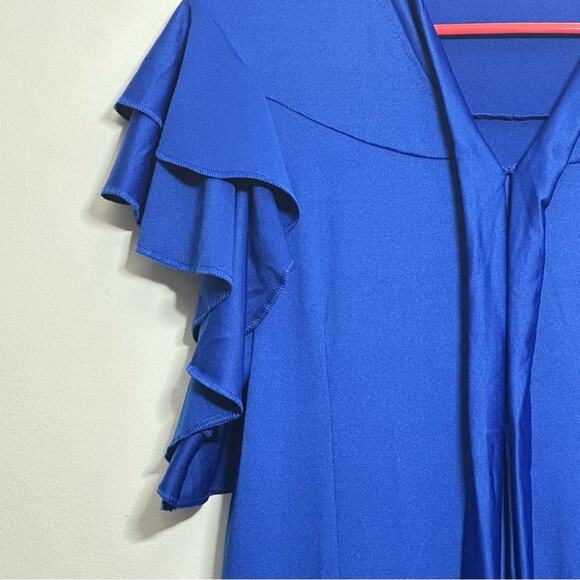 Dance Innovations Royal Blue Performance Dress, Flowy Ruffle Sleeve, NWT size AM - Picture 9 of 15